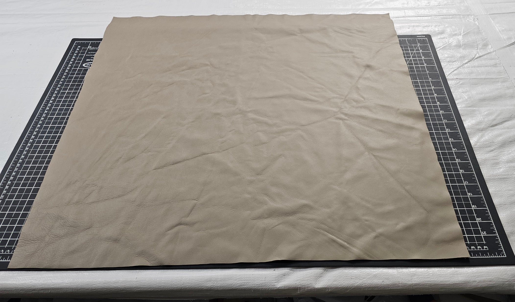 Stone Beige Leather Remnants 1 to 2 sq ft