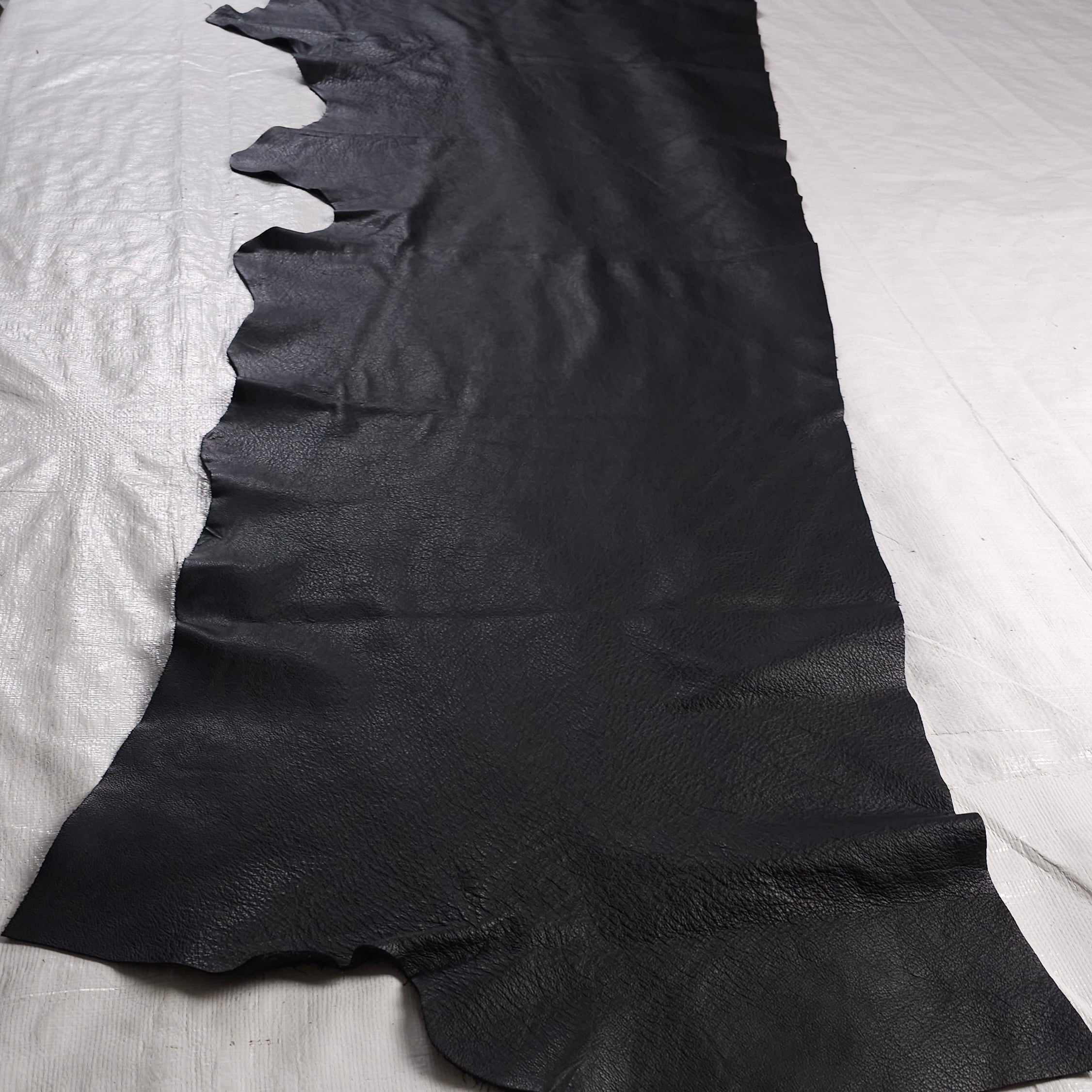 Sustainable large black cowhide leather scraps 3–5 sq ft