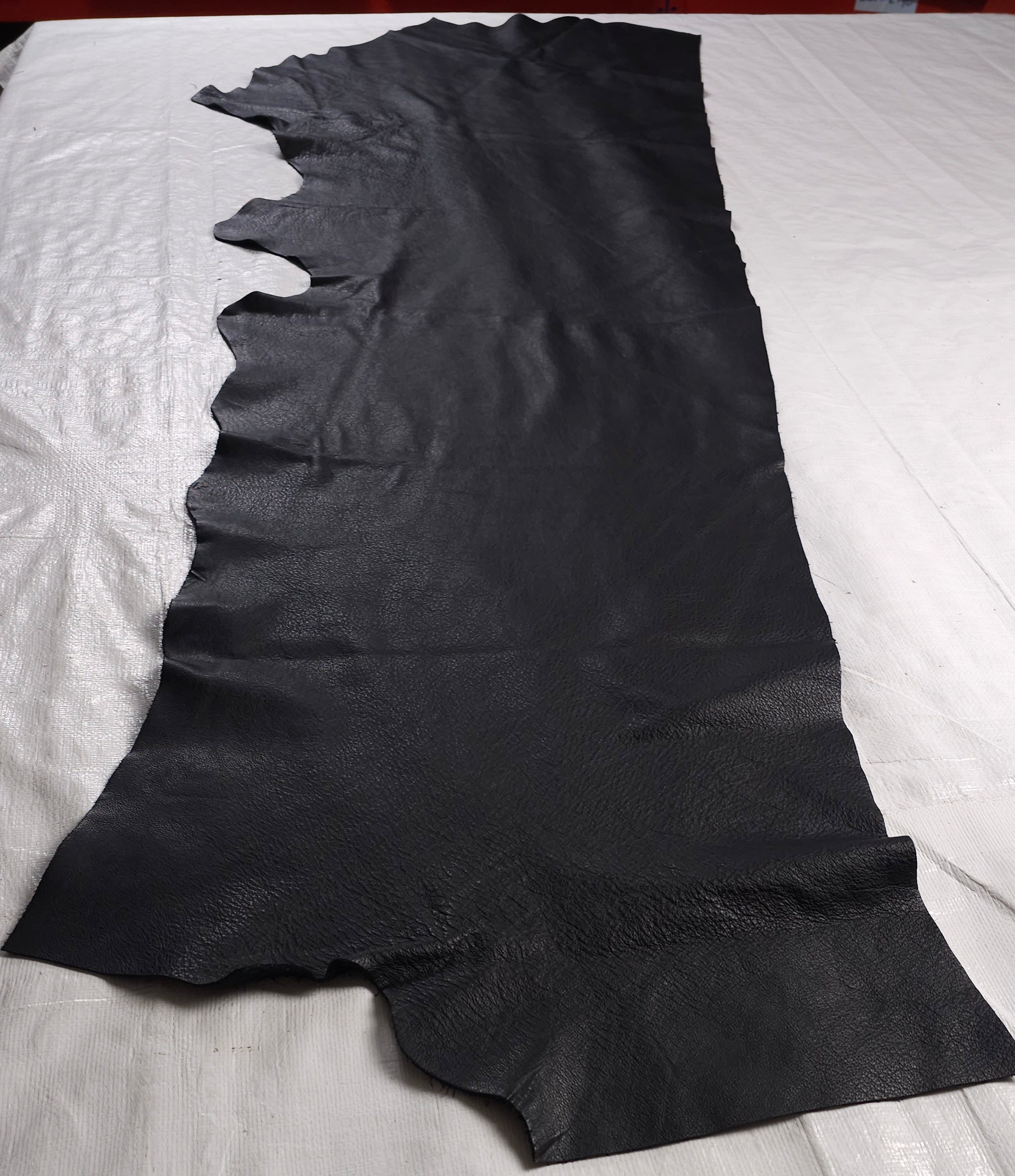 Sustainable large black cowhide leather scraps 3–5 sq ft