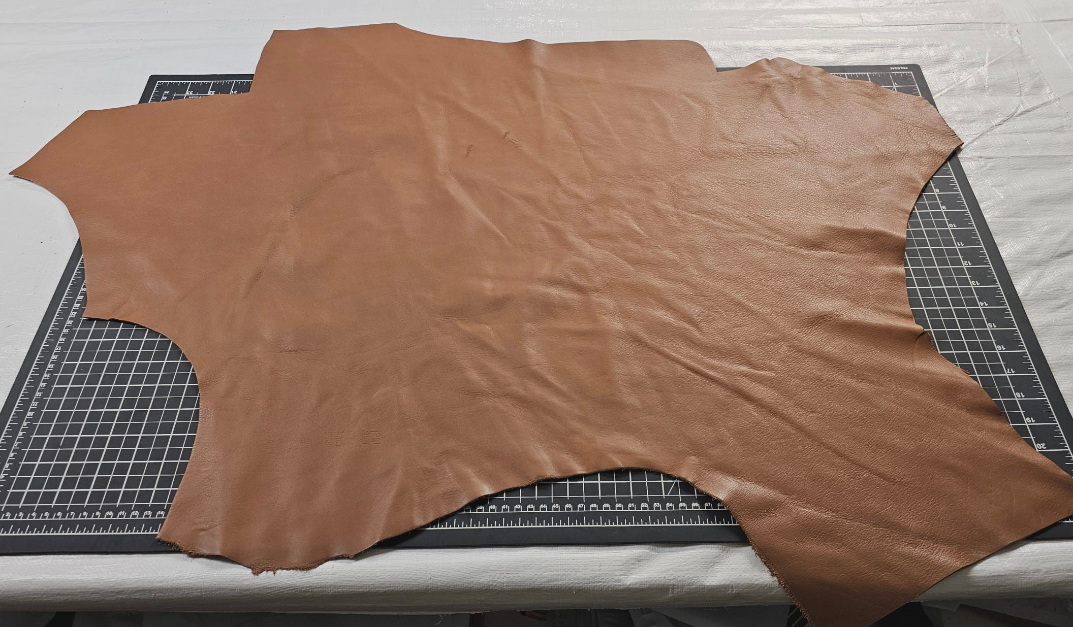 Tan Leather Scraps 1 to 2 sq ft