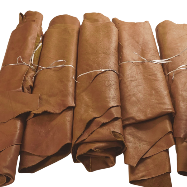 Tan veg tanned leather bundles