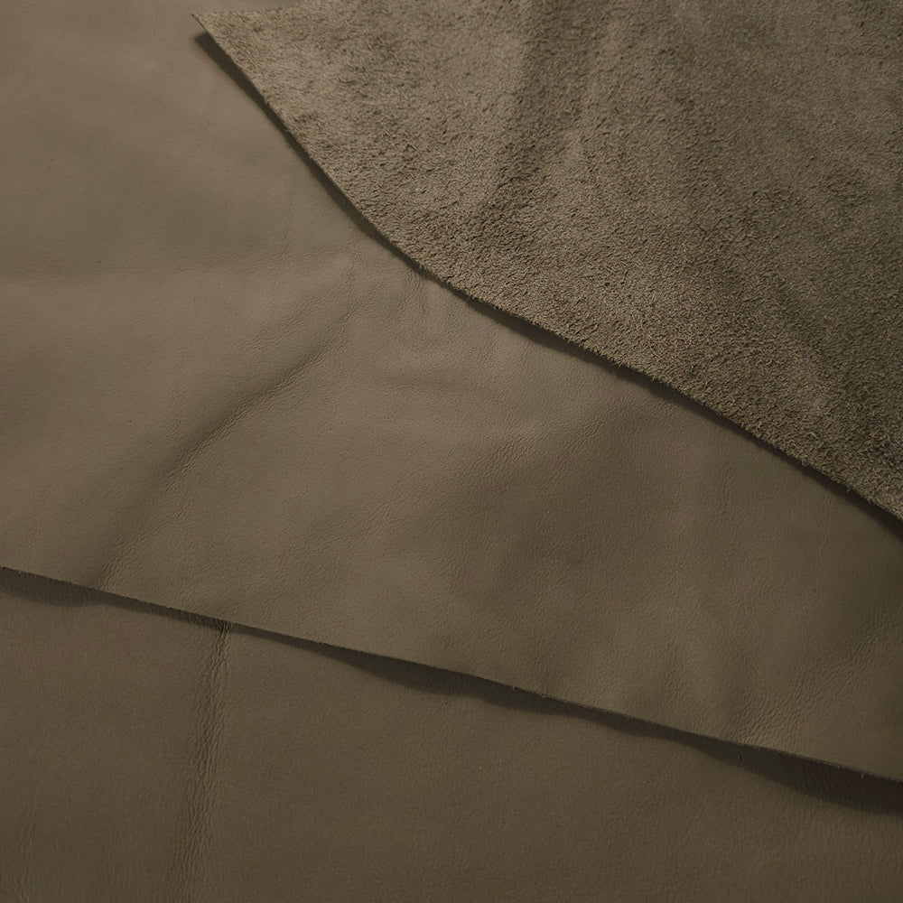  Taupe upholstery leather bundle with a fine grain