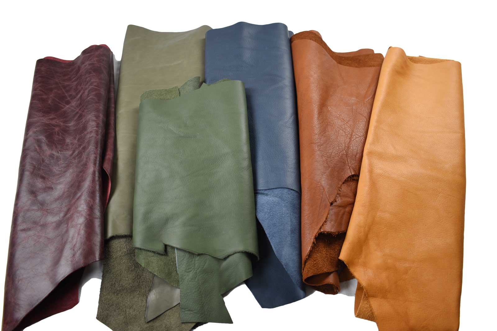 Full grain leather scraps - Assorted Colour 1 - 5 sq ft